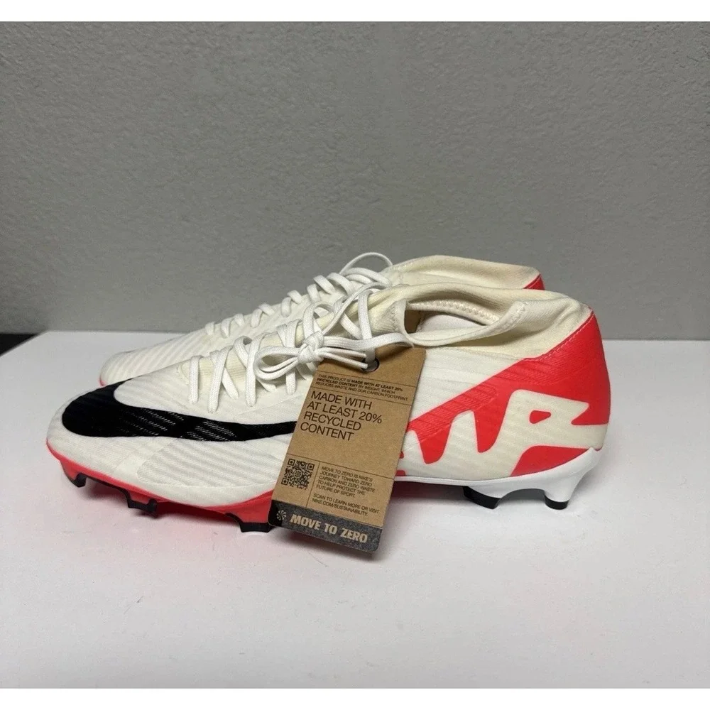 Nike Zoom Mercurial Vapor 15 Pro AG Mens Soccer Cleats White Red DJ5601-101 11.5